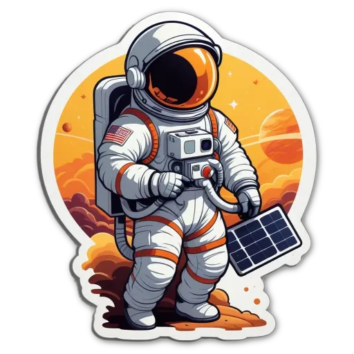 A space suit with a man in it on a black background.
