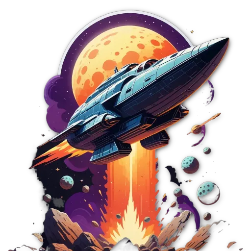 A rocket is launching into space and is being depicted on a black background.