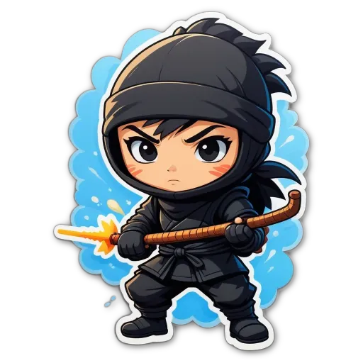 A cartoon picture of a boy that is a ninja.