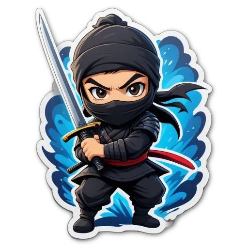 A cartoon picture of a boy with a sword.