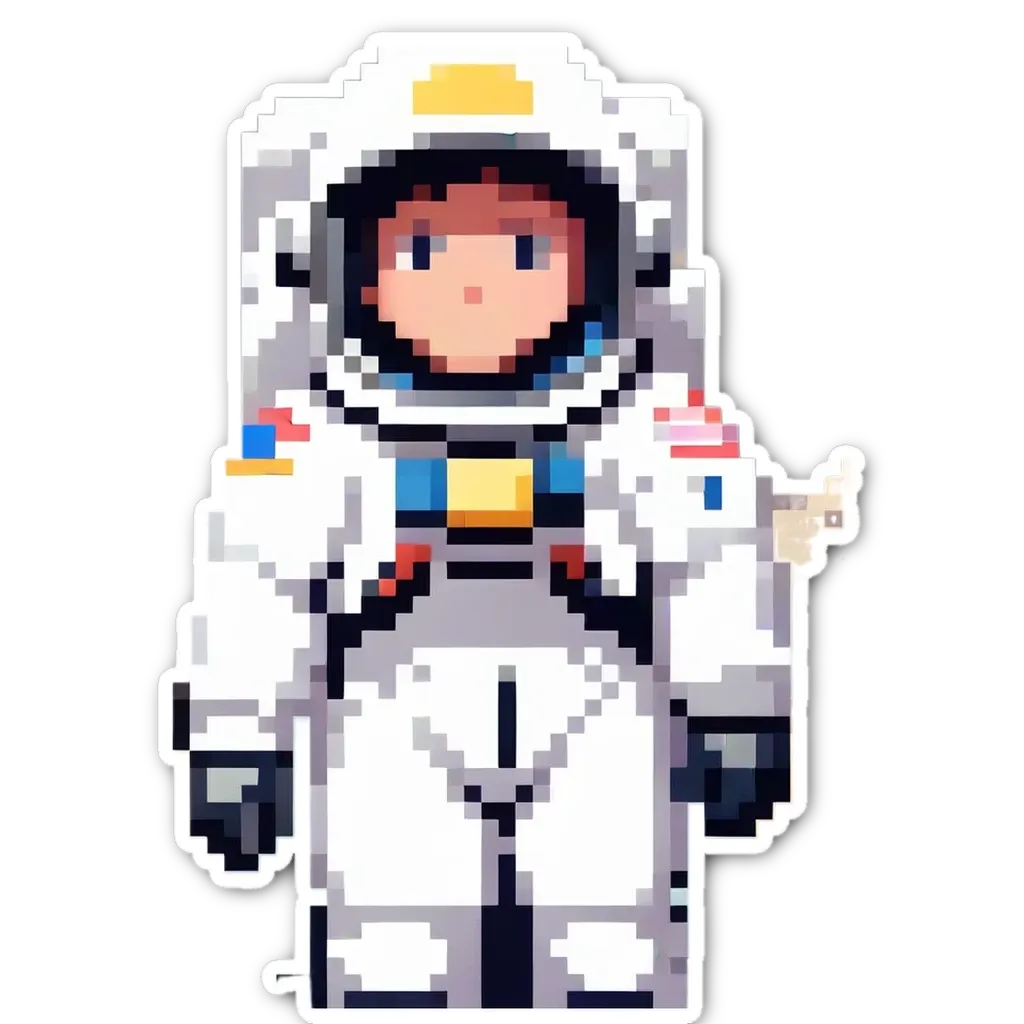 An image of a boy in a spacesuit that is pixelated.