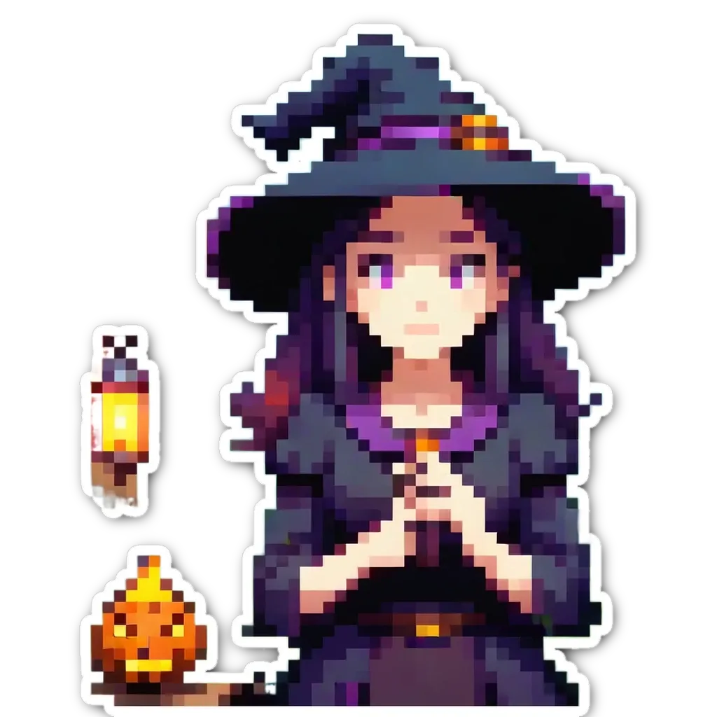 A woman in a witch costume with a pumpkin in her hand.