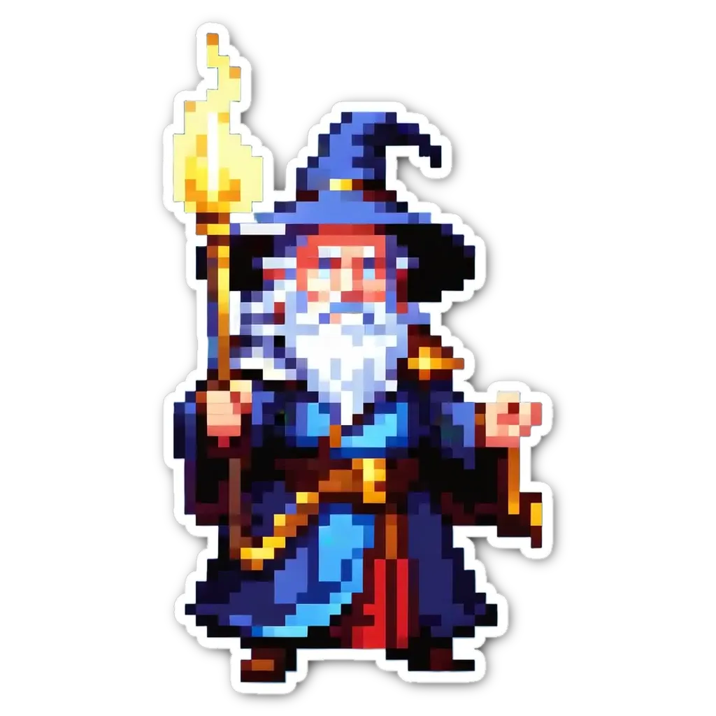 A man is wearing a wizard costume and holding a torch.