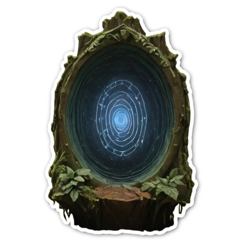 A circle is in the center of a picture with a tree in the background.