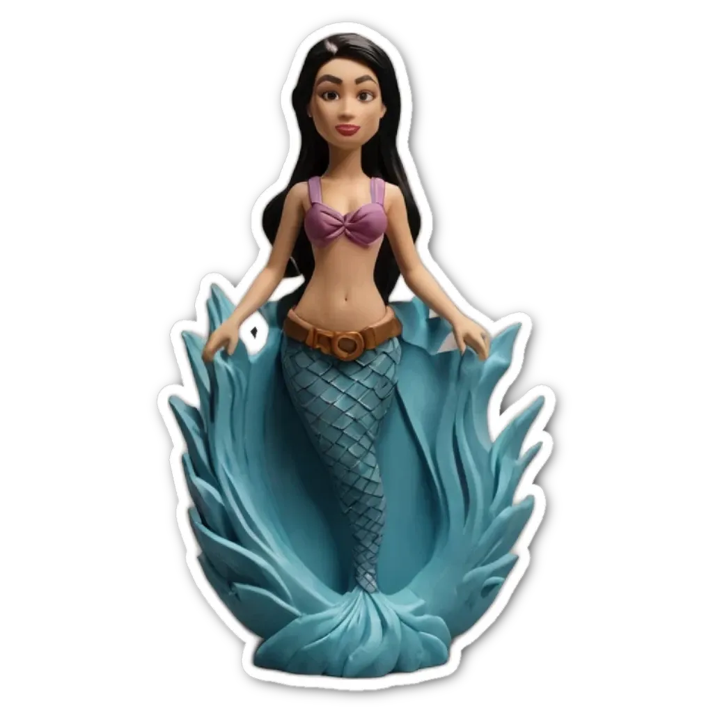 A pretty pink and blue mermaid sticker.