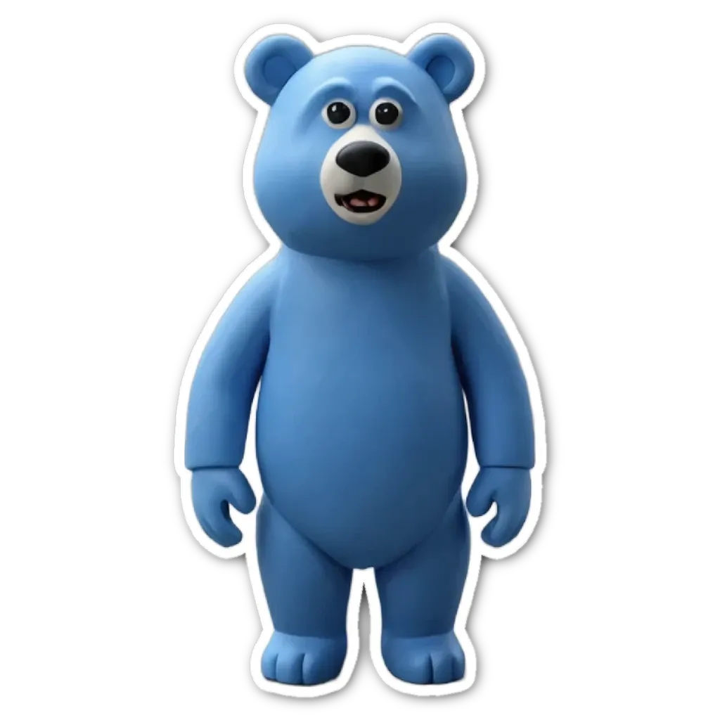 A blue teddy bear on a black background.