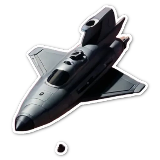 A sticker of a plane that is gray in color.