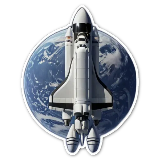 A space shuttle is flying through the Earth's atmosphere.