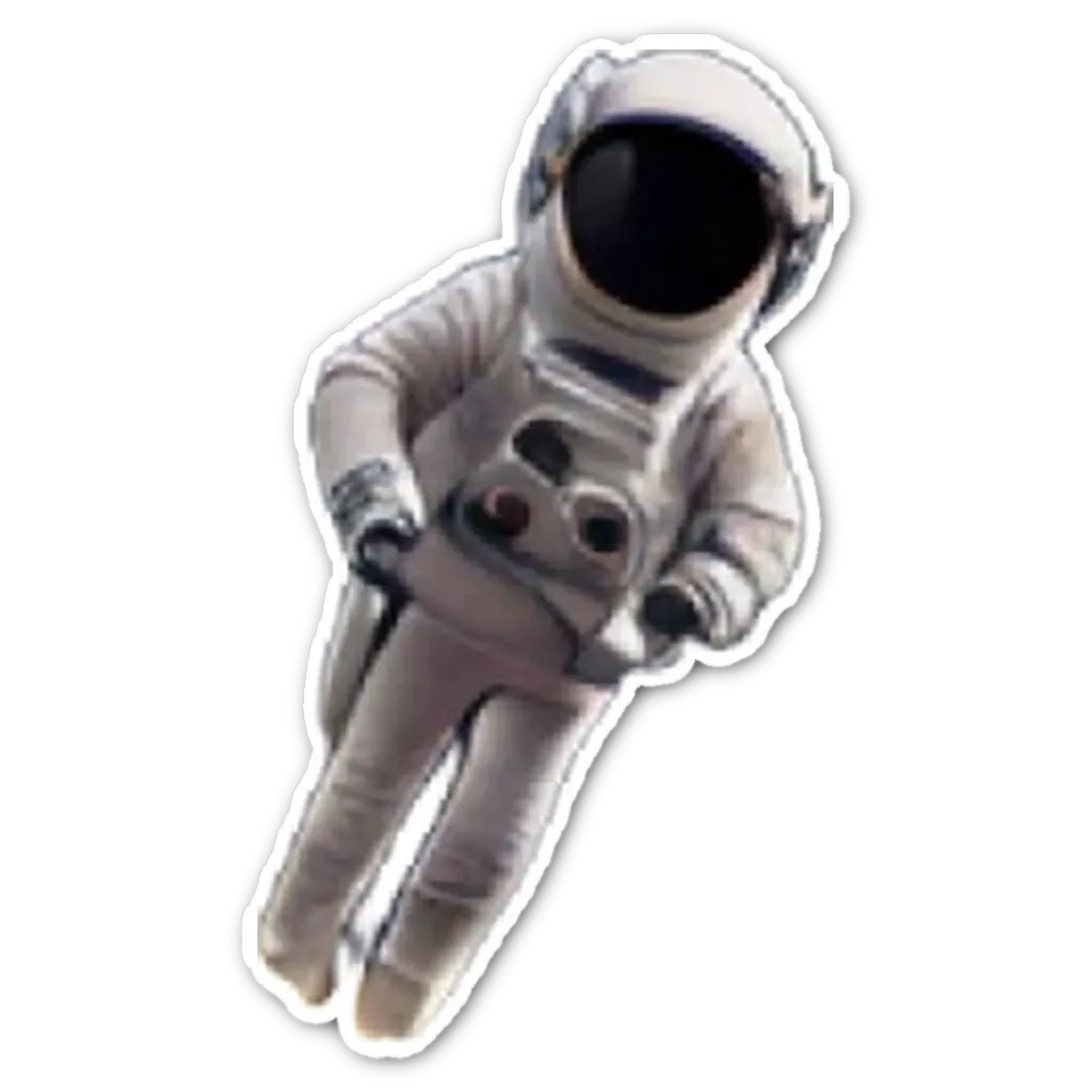 A man in a spacesuit is floating in mid air.