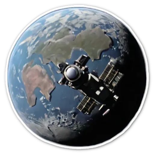 A space station is in the middle of the earth.