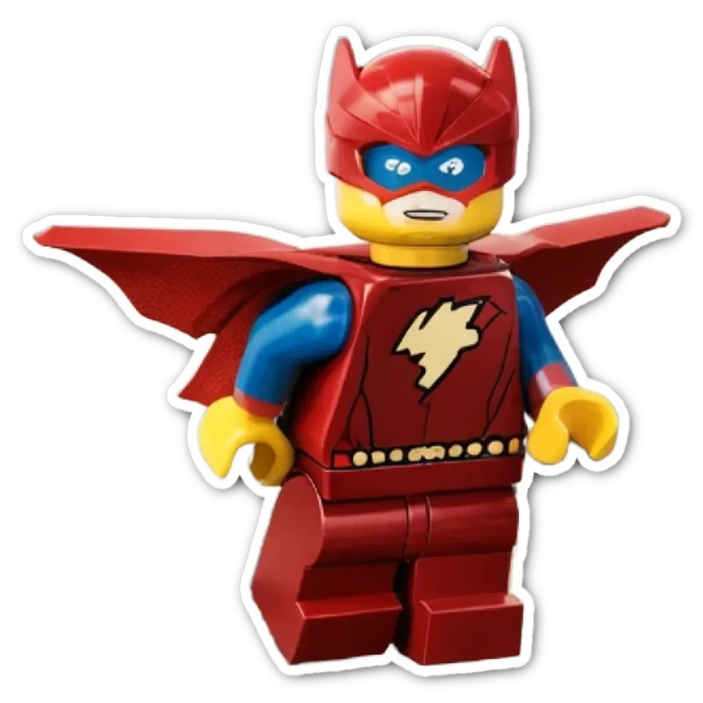 A lego figure of the lego man in red.