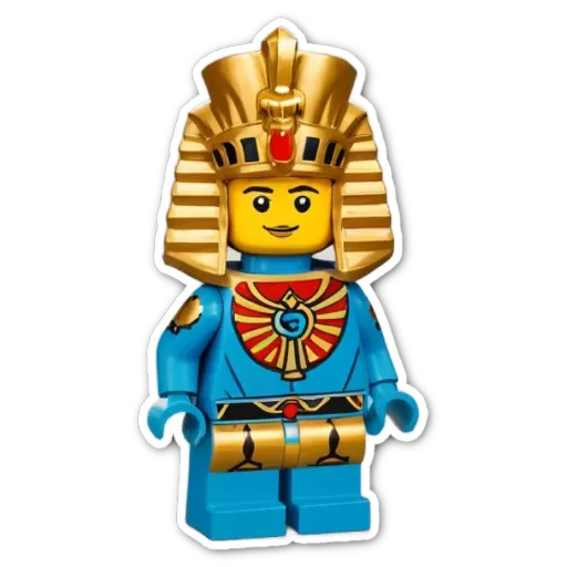 A lego figure of an ancient egyptian pharaoh.