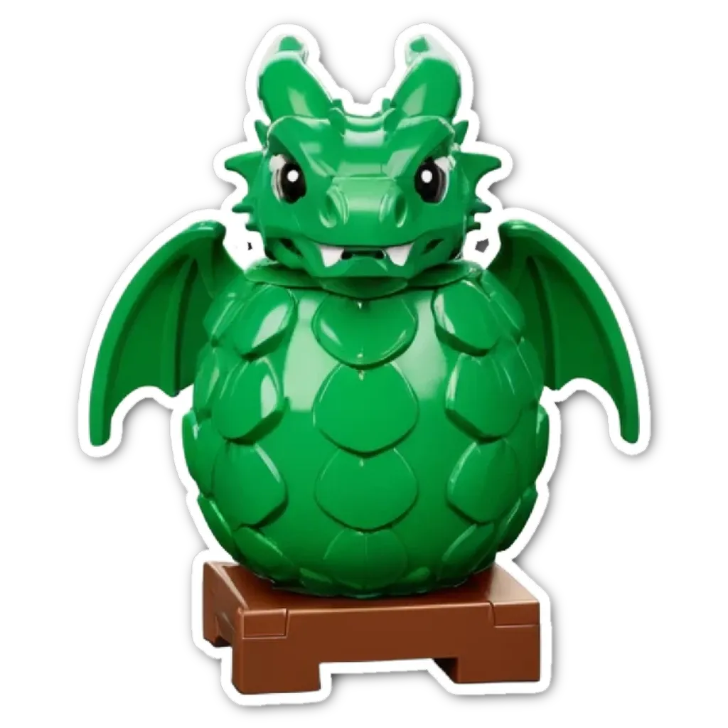 A green dragon shape is on a black background.