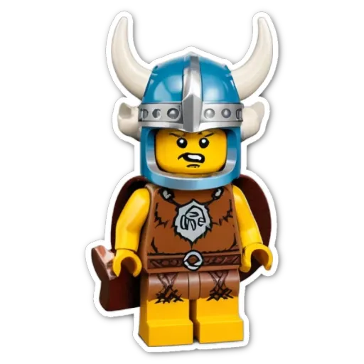 A lego figure of a man with a helmet and sword.