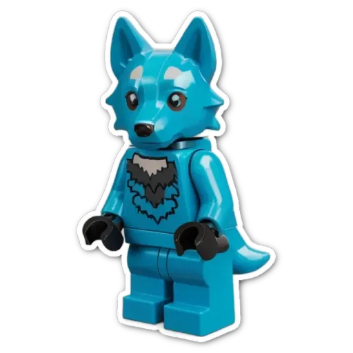 A blue lego animal figure on a black background.