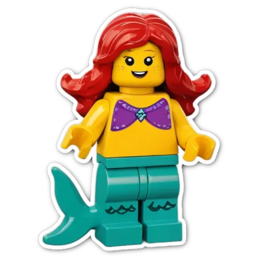 A lego toy of the character Ariel from the movie.