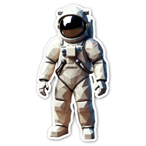 A space man that is wearing a backpack and a hat.