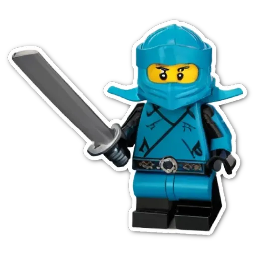 A child playing with a sword and holding a Lego figure.