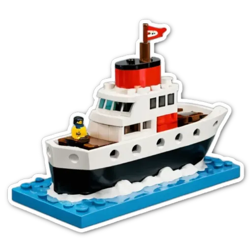 A sticker of a boat the size of a house.