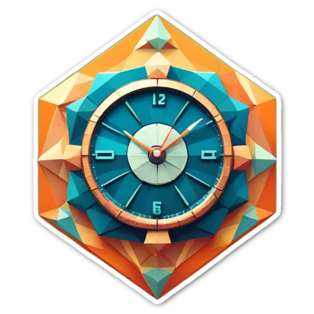 An interesting geometric design with a clock at the center.