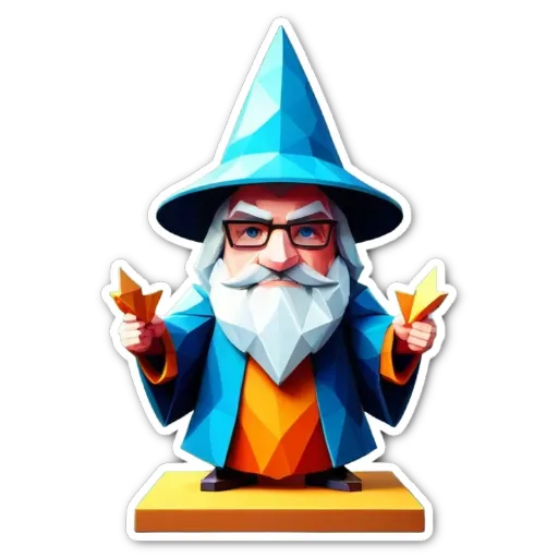 A wizard who wears glasses and a blue robe.