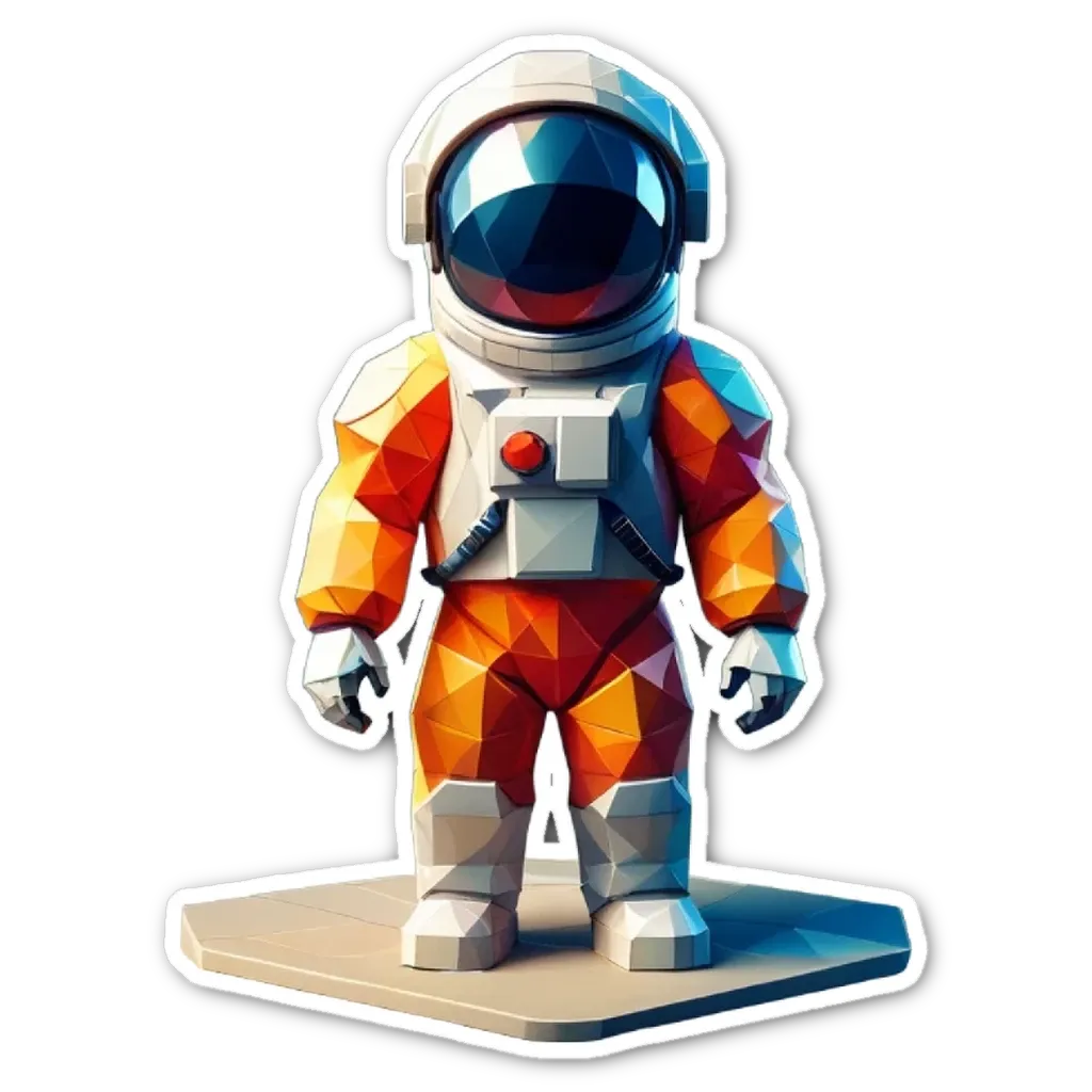 A 3D model of an artificial alien in a space suit is displayed.