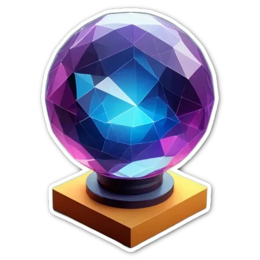 A colorful glass ball with a base that is also colorful.