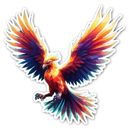 A colorful bird with a logo in the middle of its wing.