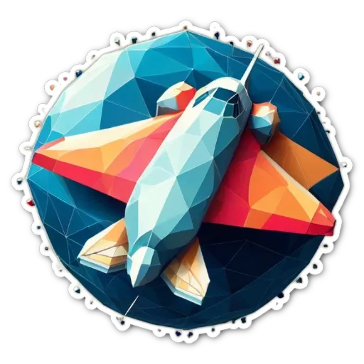 A colorful polygonal shape that is a plane with the words generate plane on it.