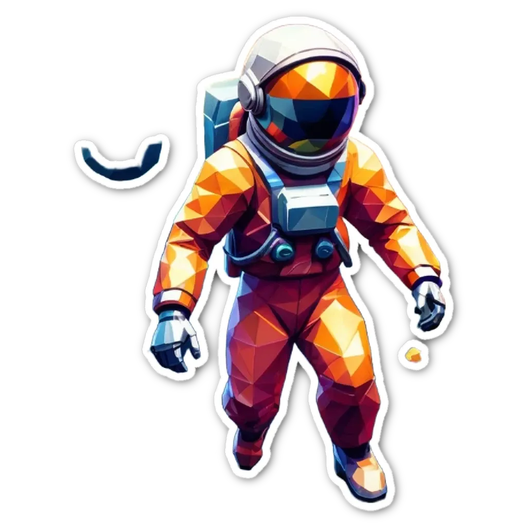 A man in an orange space suit is holding a ball.