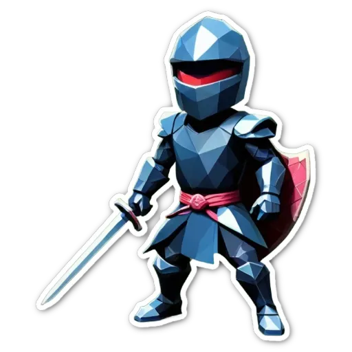 A child with a sword who is a knight in a helmet.