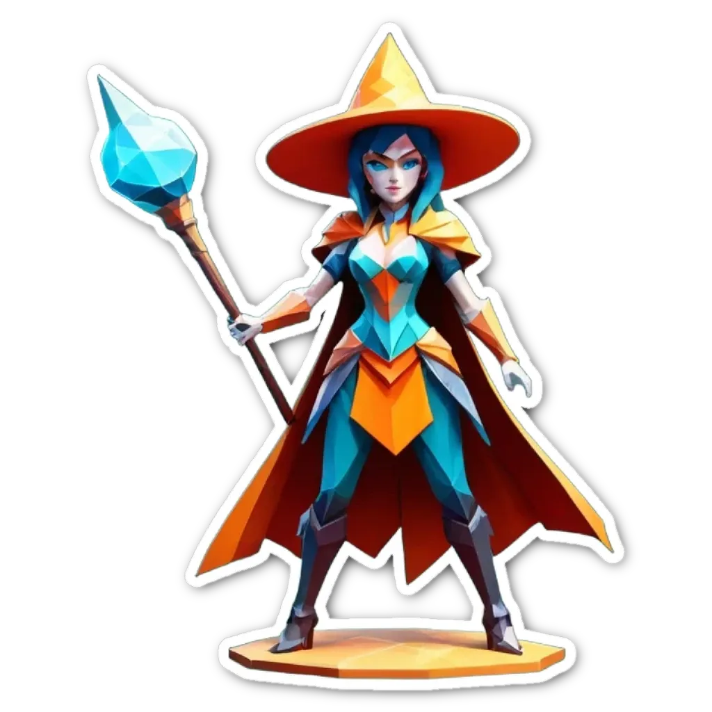 A woman in a witch costume holding a magic staff.