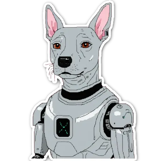 A dog in a robot costume that is X-Men.