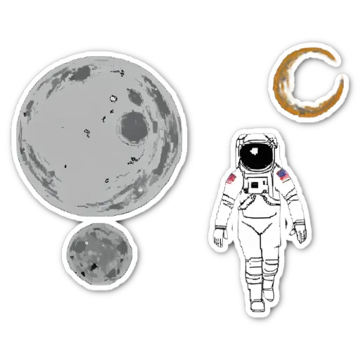 A space theme with a man in a spacesuit is in the middle.