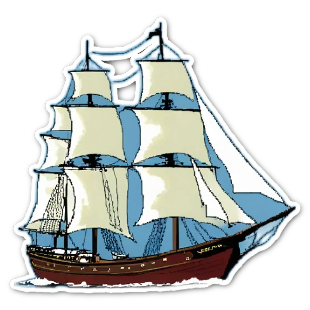 a sticker of a ship with the word 'legend' on it.