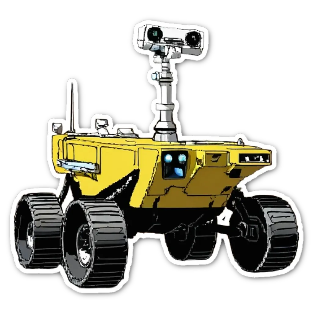 A black and yellow robot that looks like Ernie from The Powerpuff Girls.