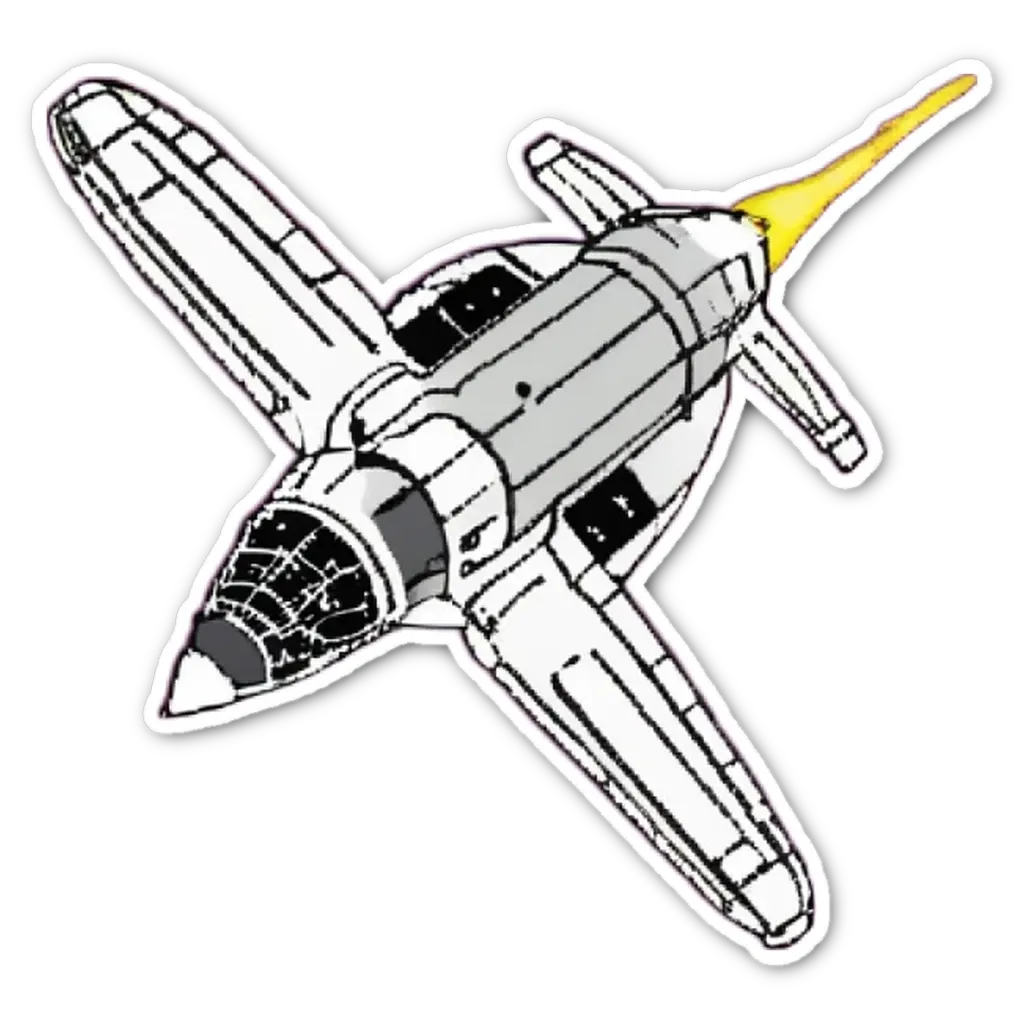 A white and gray plane is drawn on a black background.