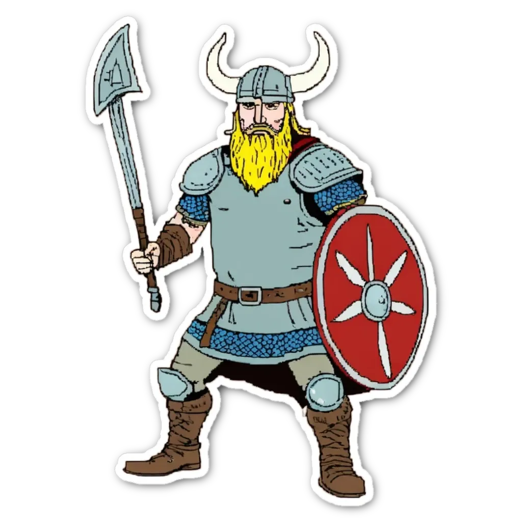 A man with a shield and holding a sword.