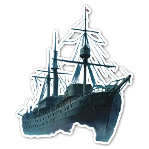 A sticker of a ship that says 'this is an image of'.