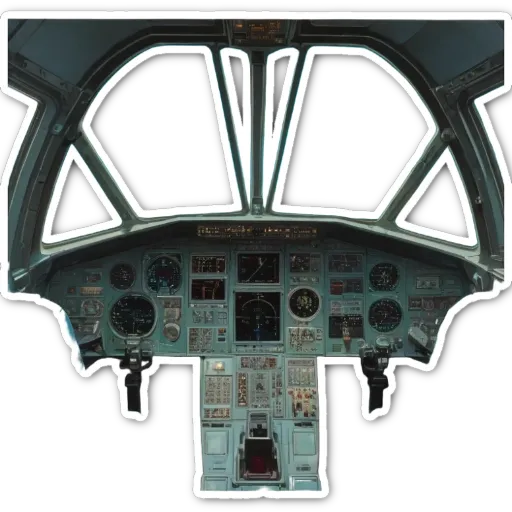 A sticker of a cockpit of an aircraft.