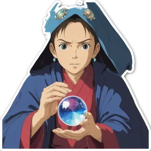 A boy is holding a crystal ball.