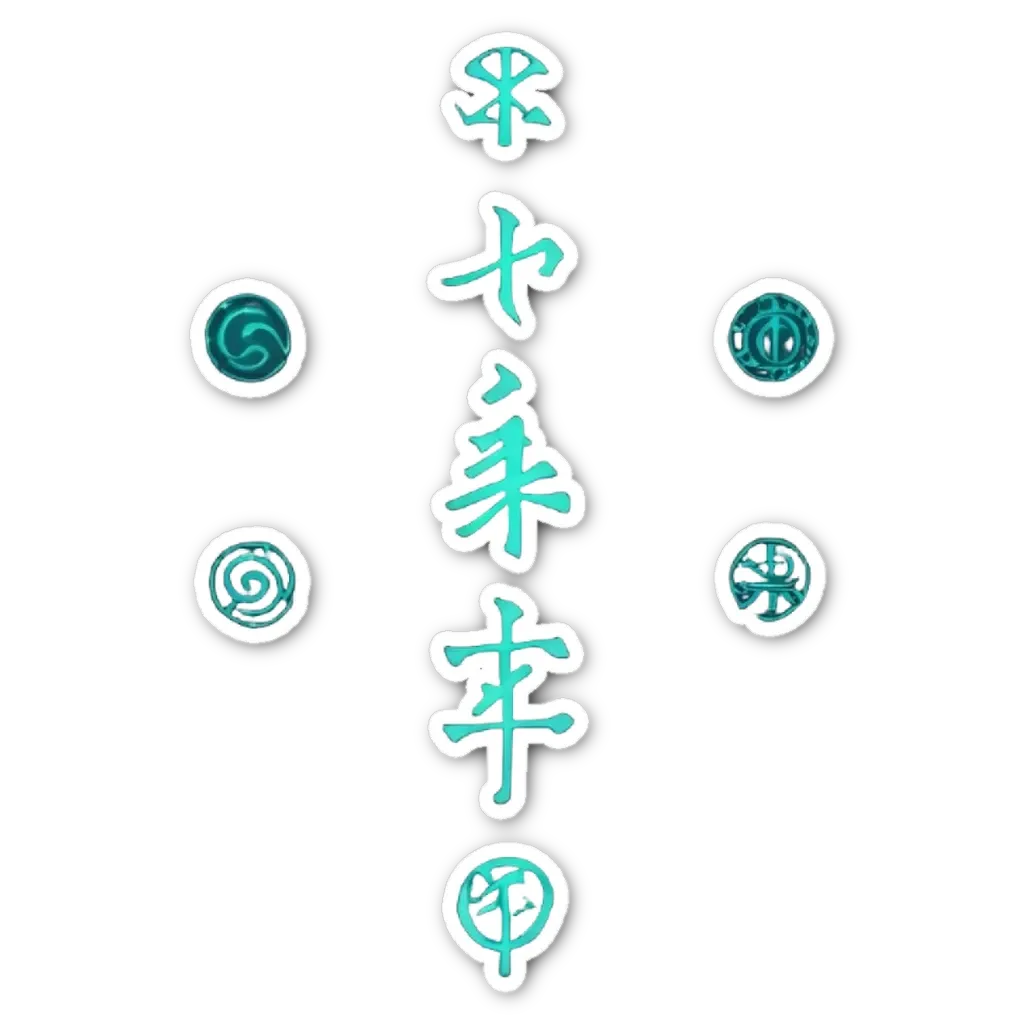 A collection of symbols that are written in a foreign language.