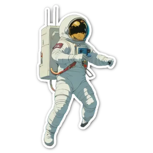 A man in a spacesuit is running.