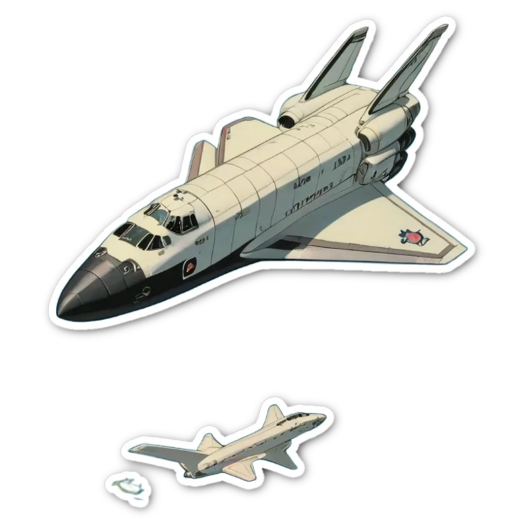 A space shuttle is being compared to a small plane.