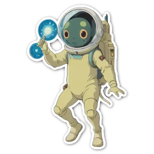 A space suit that is being worn by a character in a cartoon.