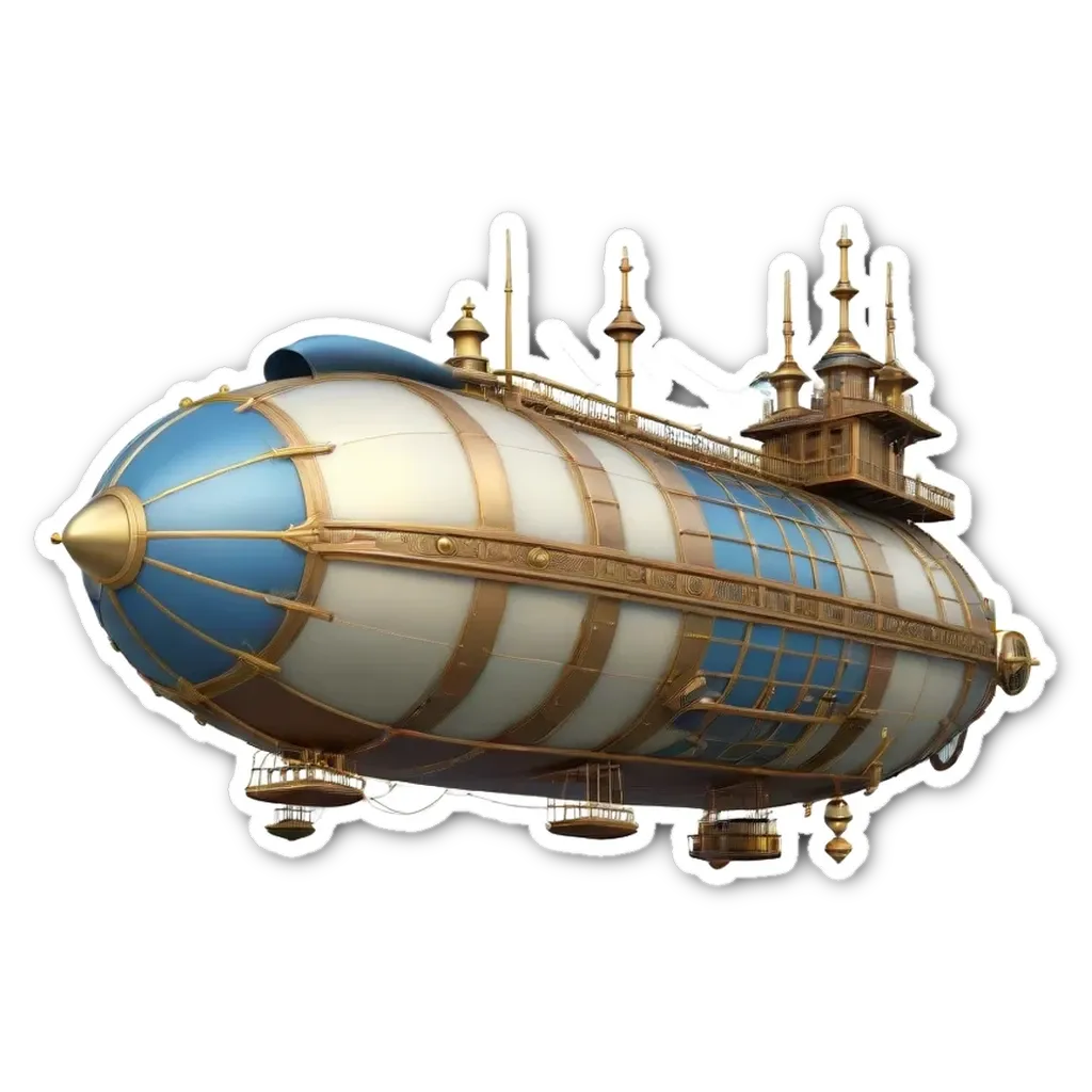 A very detailed and elaborate ship model that looks like it could be a hot air balloon.