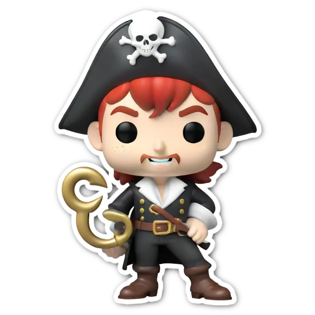 A pop up toy pirate that has a skull and crossbones hat on.