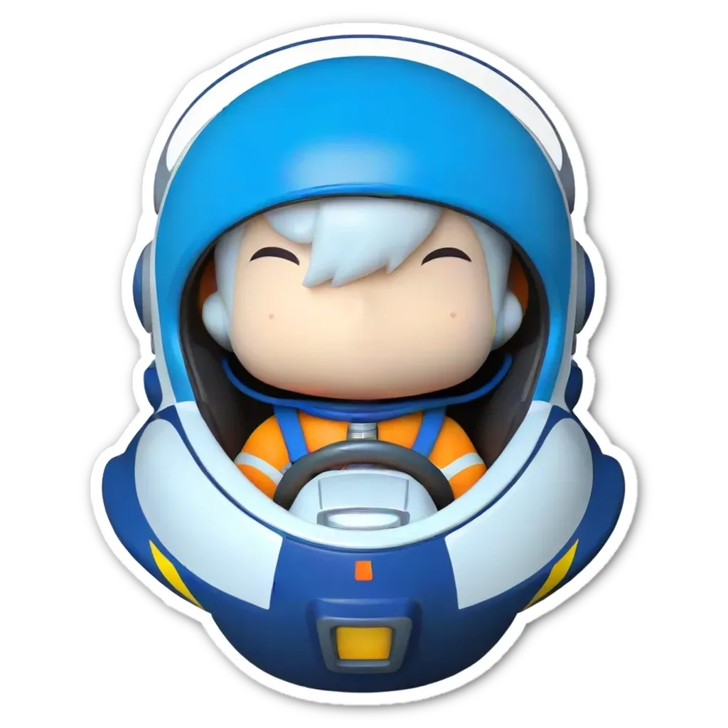 A sticker of a space suit with a boy inside.