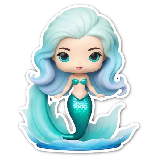 A green and blue figure of a mermaid is standing on a black background.