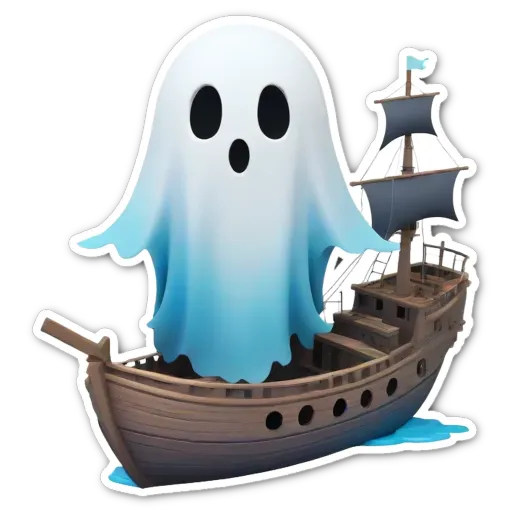 A ghost in a ship that is sailing in the ocean.